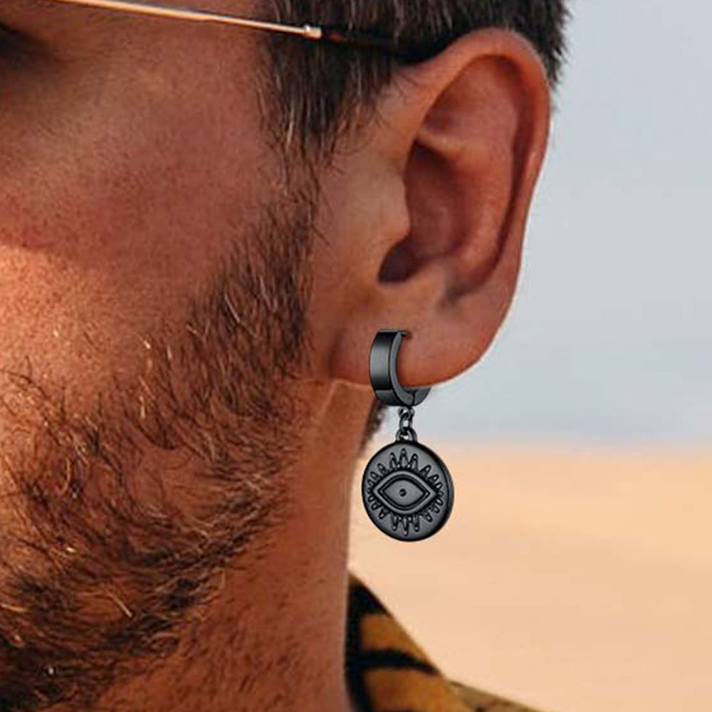 Evil Eye Hoop Dangle Earrings for
