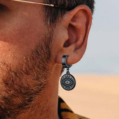Evil Eye Hoop Dangle Earrings for