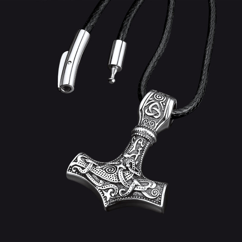 Norse Viking Thor's Hammer Necklace Mjolnir Pendant for