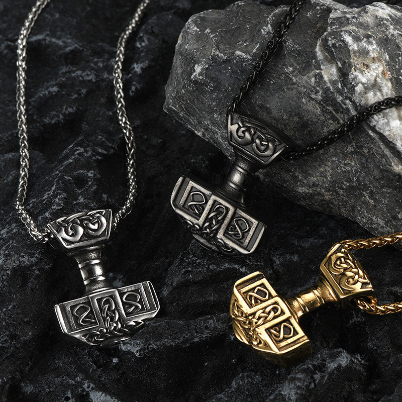 Faithheart Norse Viking Thor's Hammer Necklace Mjolnir Pendant for