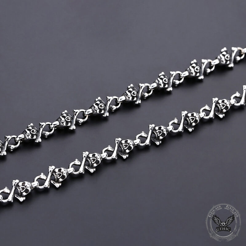 Ace of Spades Sterling Silver Skull Necklace