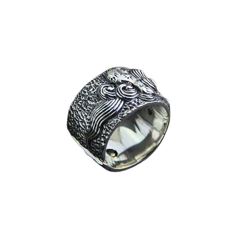 Adjustable Ring of Mythical Animal Wild for / Cool Jewelry of Pure 925 Sterling Silver