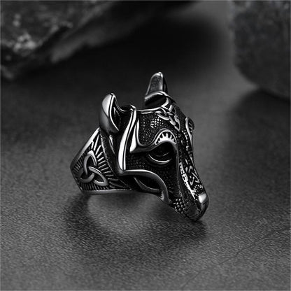 Viking Celtic Wolf Stainless Steel Ring for