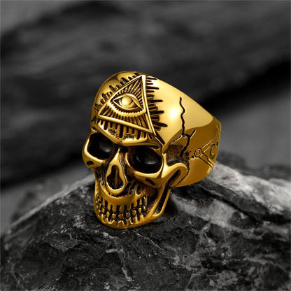 Eye of Providence Skull Ring for