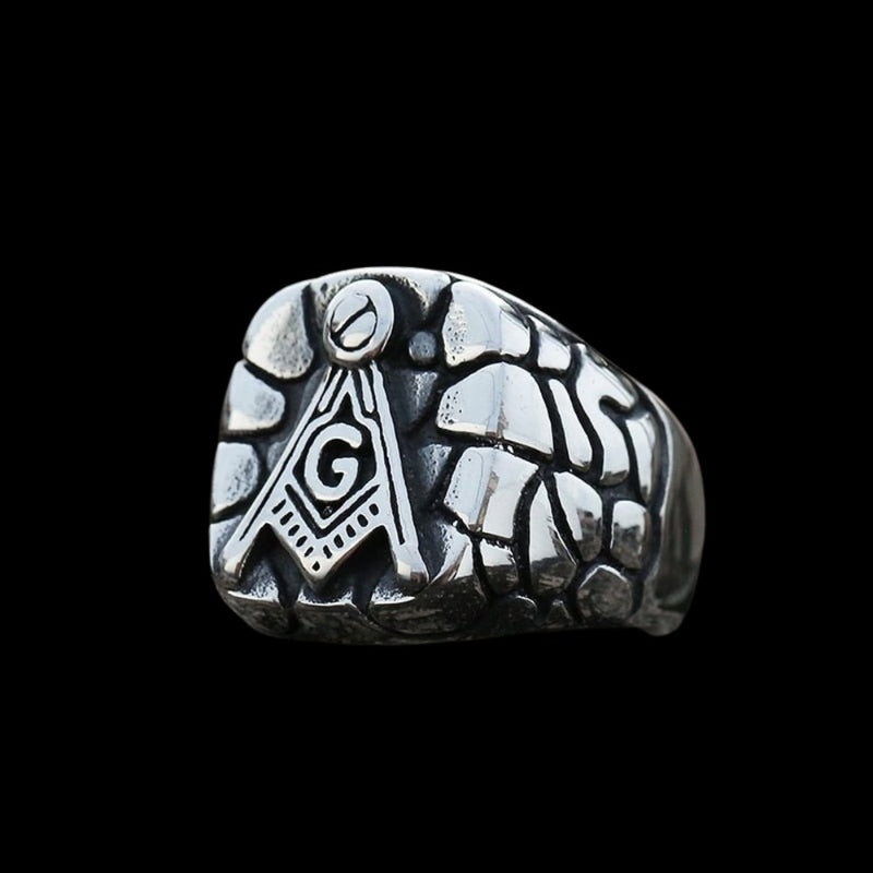 Ag Stone Masonic Ring