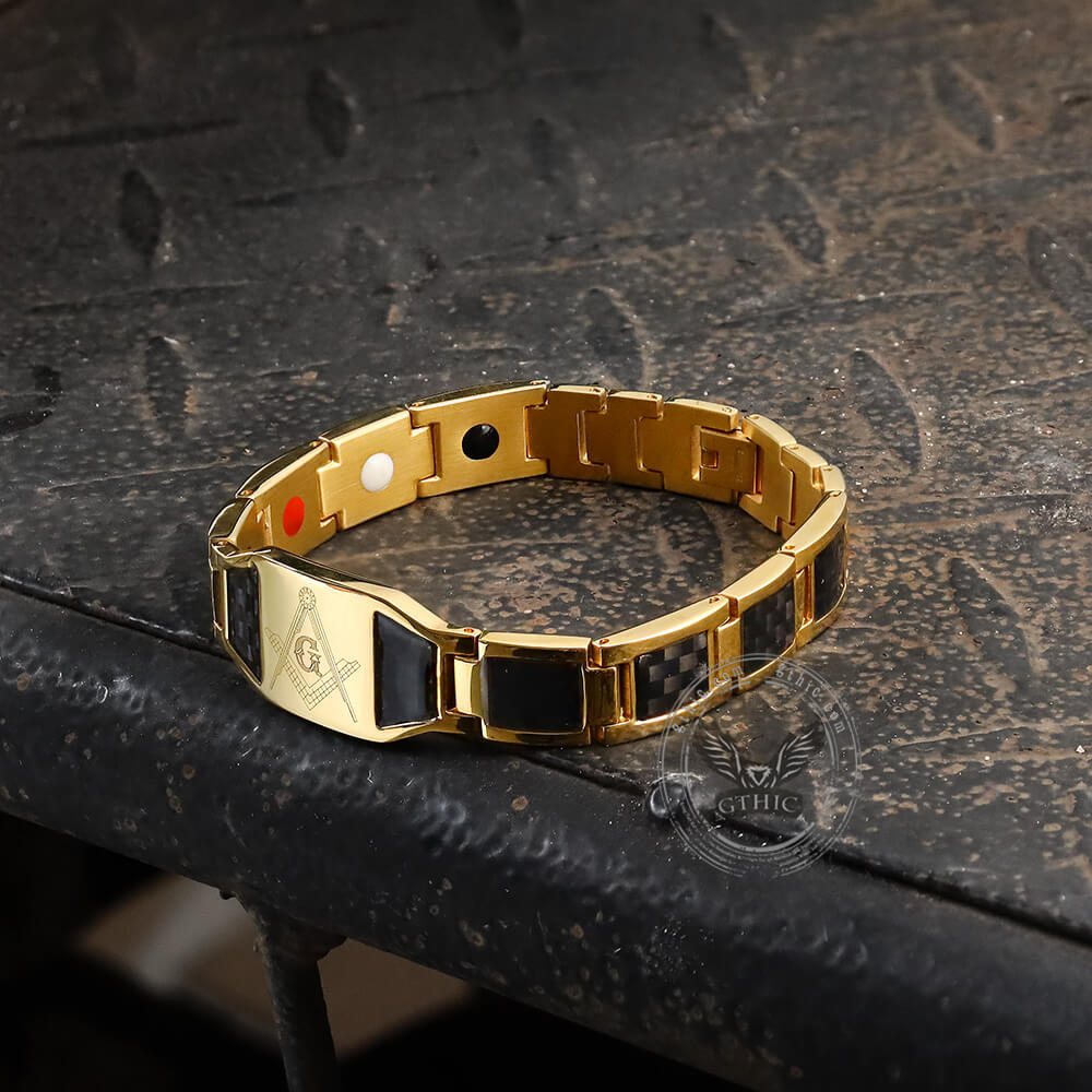 Ag Fiber Germanium Stone Stainless Steel Bracelet