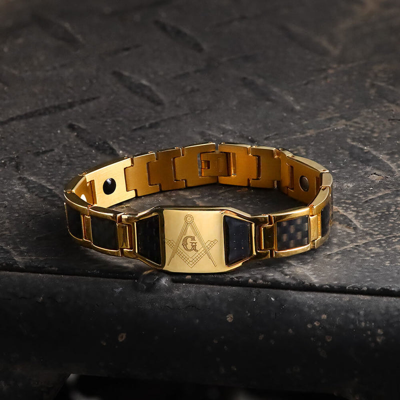 Ag Fiber Germanium Stone Stainless Steel Bracelet