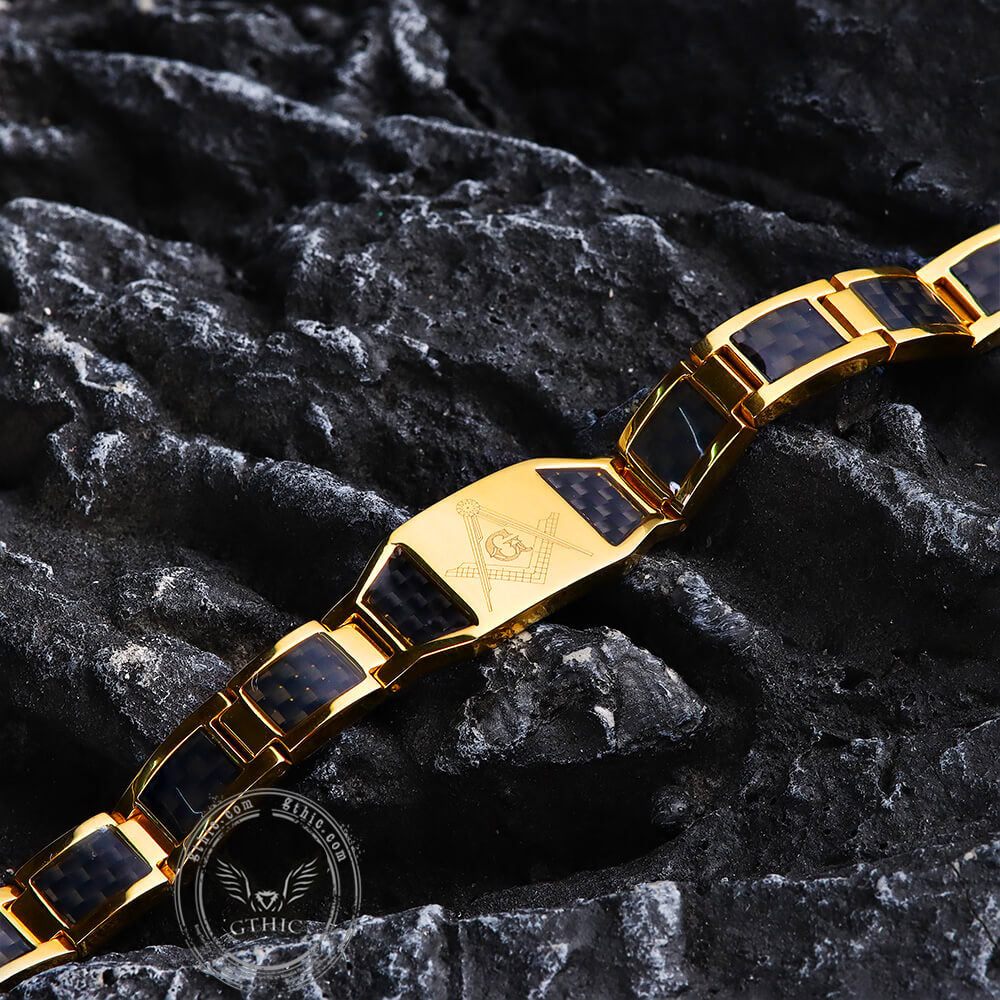 Ag Fiber Germanium Stone Stainless Steel Bracelet