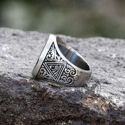 Ag Skull Stainless Steel Mason Ring