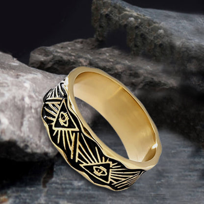 All-seeing Eye Stainless Steel Band Ring