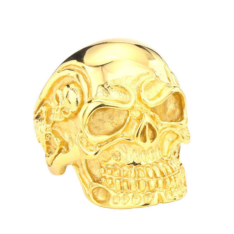 Alternative Big Tripple Skull Ring / Rock Style Stainless Steel Biker Jewelry