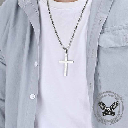American Flag Cross Stainless Steel Pendant