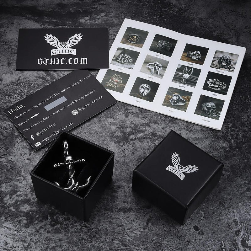 Anchor Stainless Steel Skull Pendant