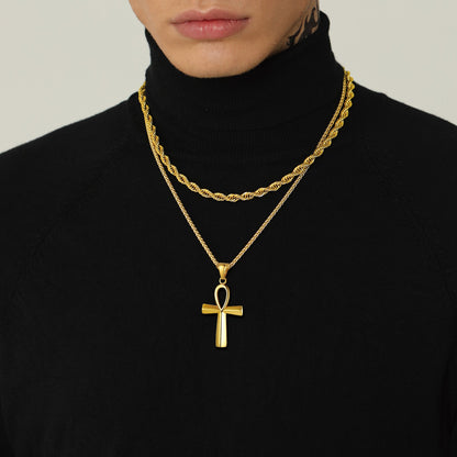 Egyptian Coptic Ankh Cross Necklace for