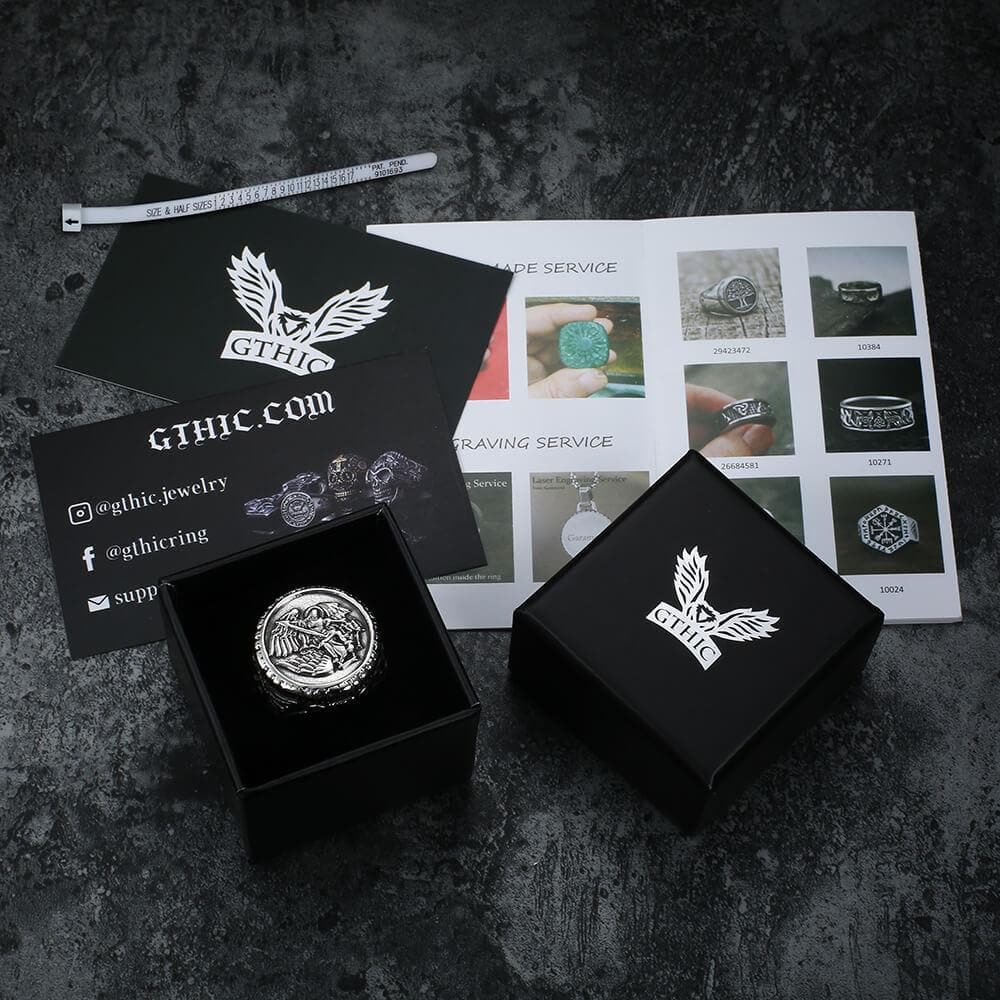 Archangel Saint Michael Stainless Steel ’s Ring Handcrafted