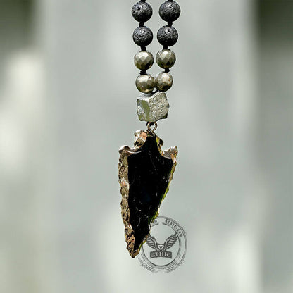 83 Cm Arrow Natural Stone Viking Pendant