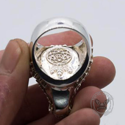 Aztec Jaguar Warrior Sterling Silver Ring