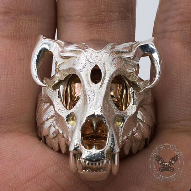 Aztec Jaguar Warrior Sterling Silver Ring