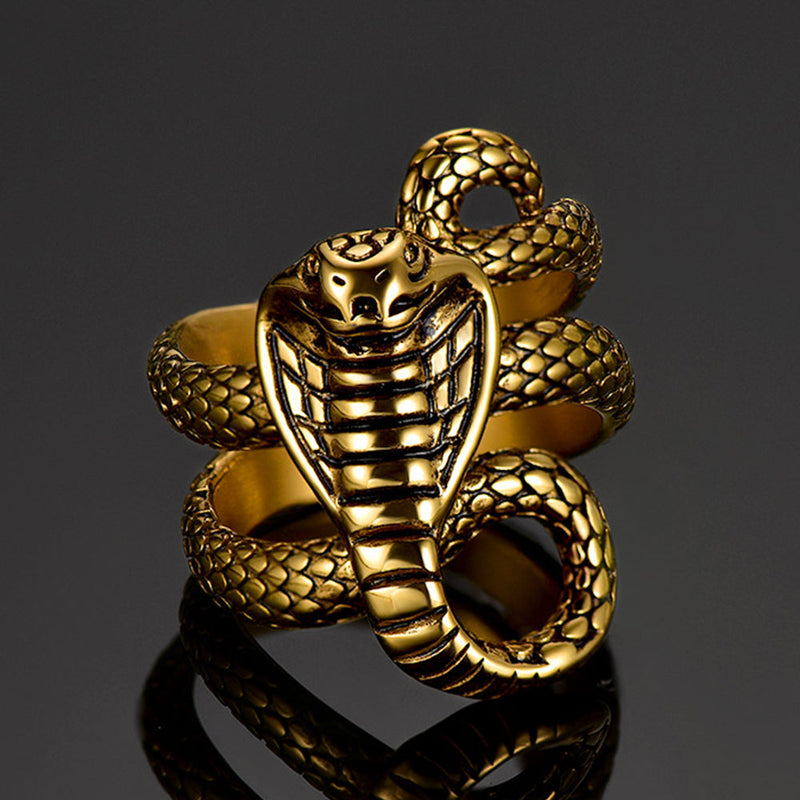 Gothic Punk Cobra Snake Ring for
