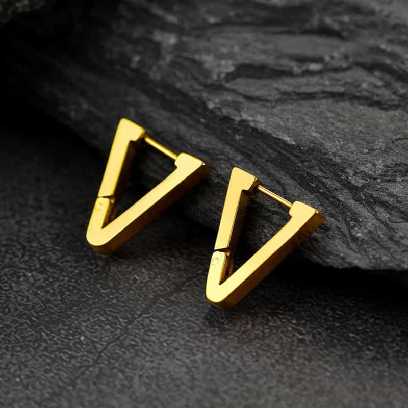 Classic Triangle Huggie Hoop Earrings for