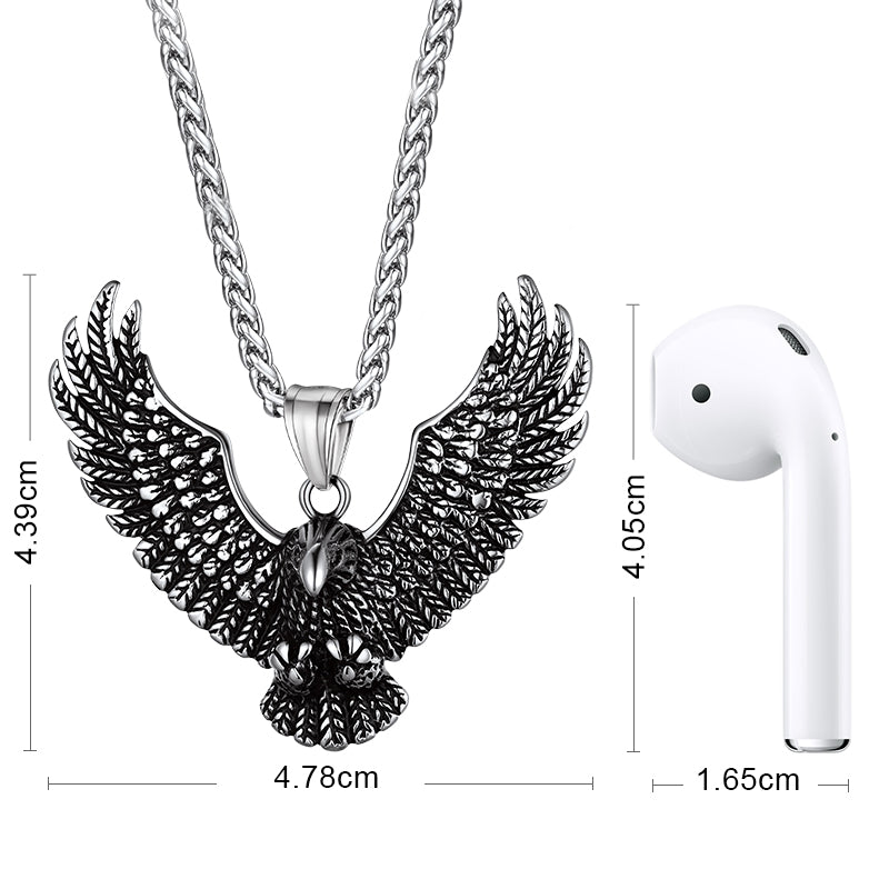 Faithheart Eagle Necklace Stainless Steel Pendant for