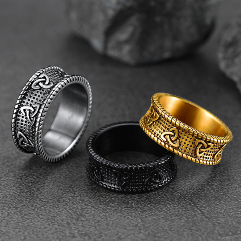 Viking Celtic Knot Stainless Steel Band Ring for