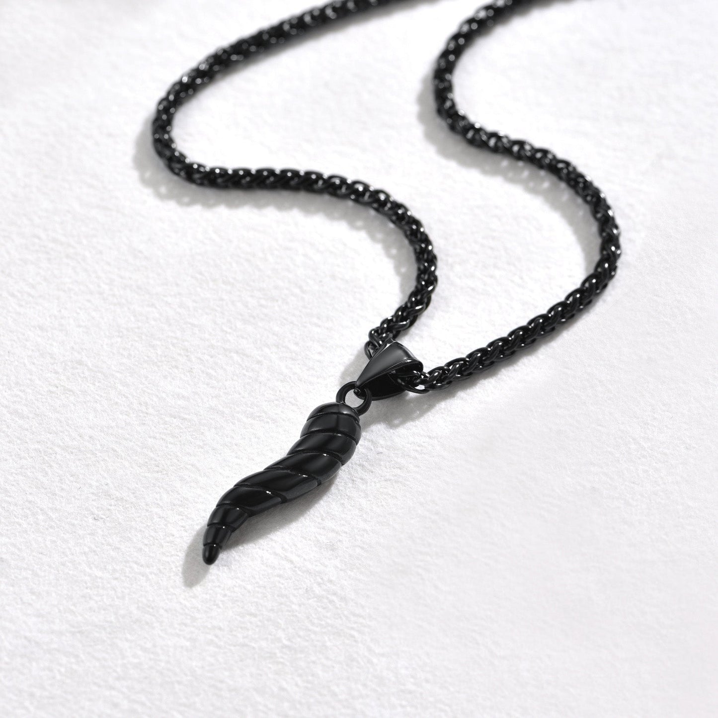 Italian Horn Pendant Necklace Cornicello Amulet Talisman