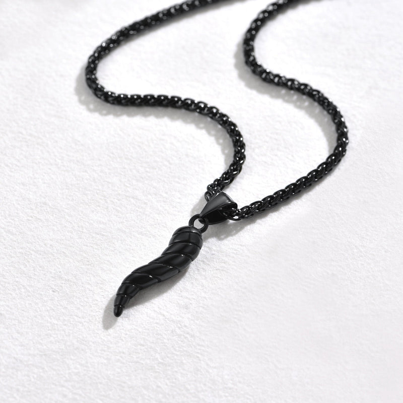 Italian Horn Pendant Necklace Cornicello Amulet Talisman