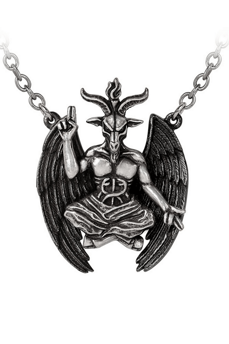 Baphomet Horned God Pendant With Wings Necklace
