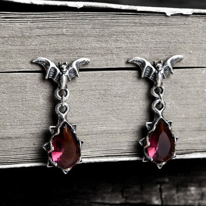 Bat Sterling Silver Crystal Earrings