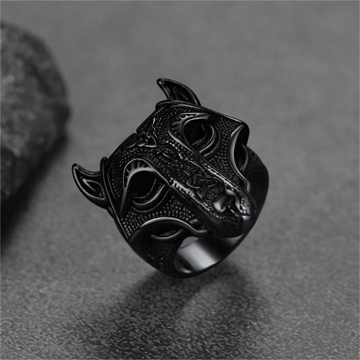 Viking Celtic Wolf Stainless Steel Ring for