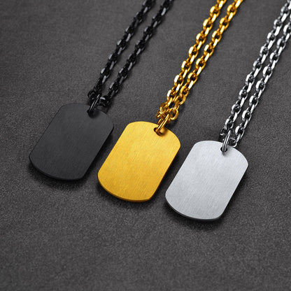 Engraved Jewish Star of David Dog Tag Necklace for