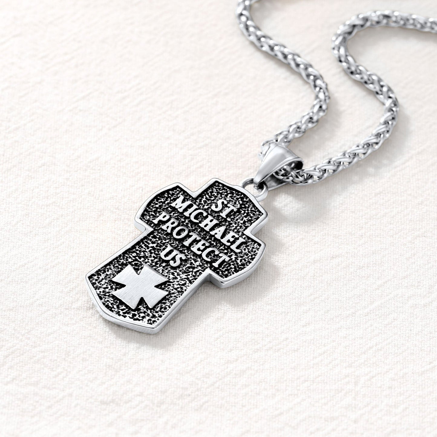 Archangel St. Michael Cross Necklace Protection Pendant
