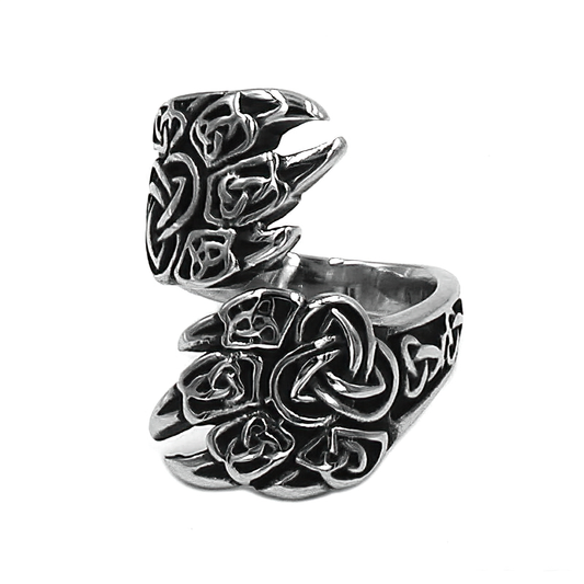 Bear Claw Stainless Steel Ring / Triquetra Symbol Ring / and Nordic Style Jewelry