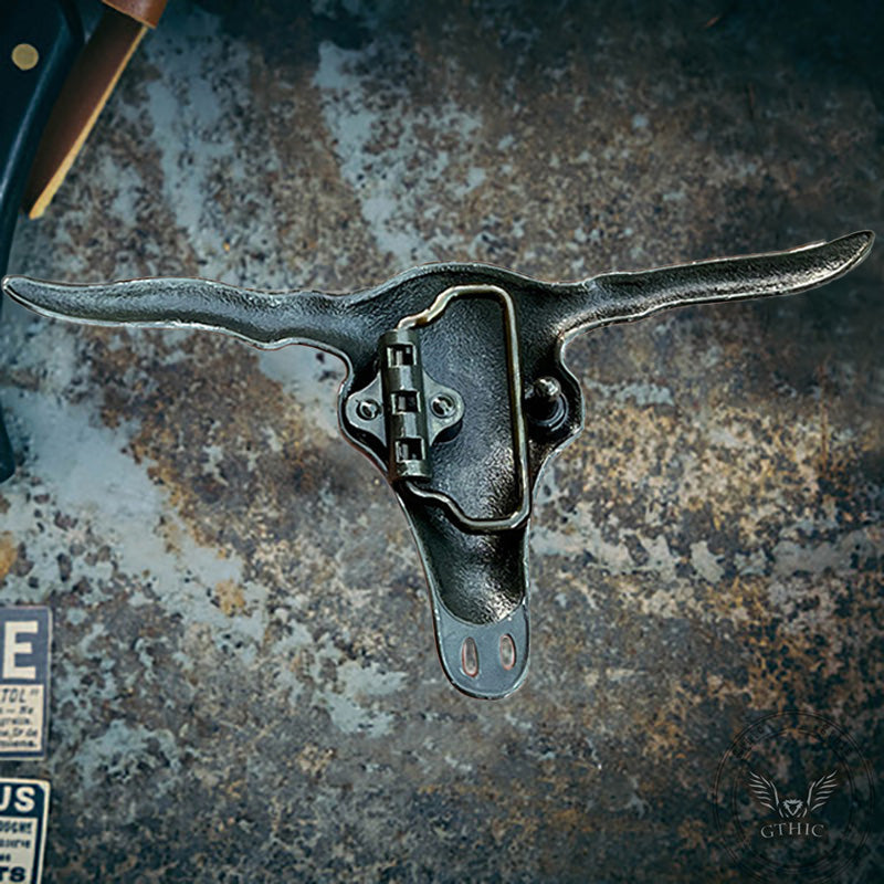Bighorn Bison Skull Zinc Alloy Belt Buckle