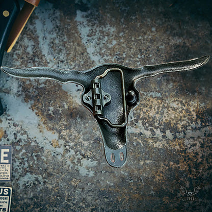 Bighorn Bison Skull Zinc Alloy Belt Buckle