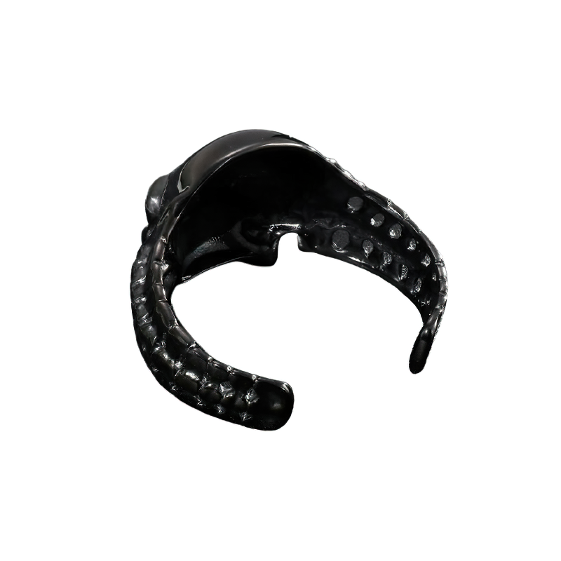 Biker Skull Stainless Steel Black Color Bracelet / Gothic Male Open Bracelets
