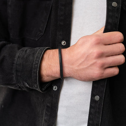 Clasp Braided Genuine Leather Bracelet for