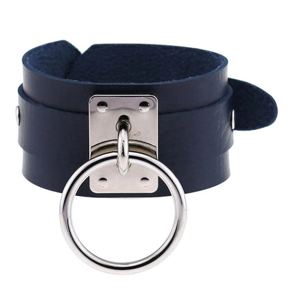 Black Leather Wristband / Bracelet for and / Rock Style Jewelry