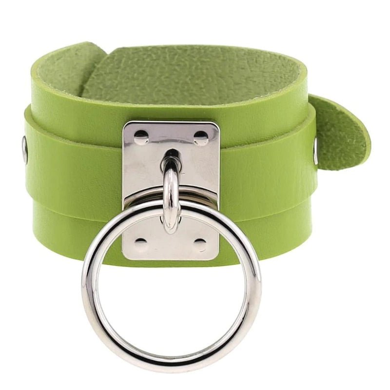 Black Leather Wristband / Bracelet for and / Rock Style Jewelry