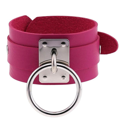 Black Leather Wristband / Bracelet for and / Rock Style Jewelry