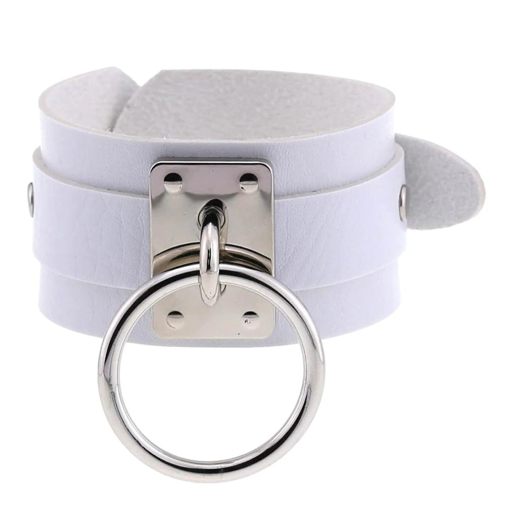 Black Leather Wristband / Bracelet for and / Rock Style Jewelry