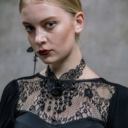 Black Rose Lace Gothic Choker