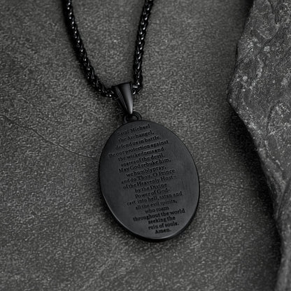 Oval Archangel Saint Michael Necklace Medal