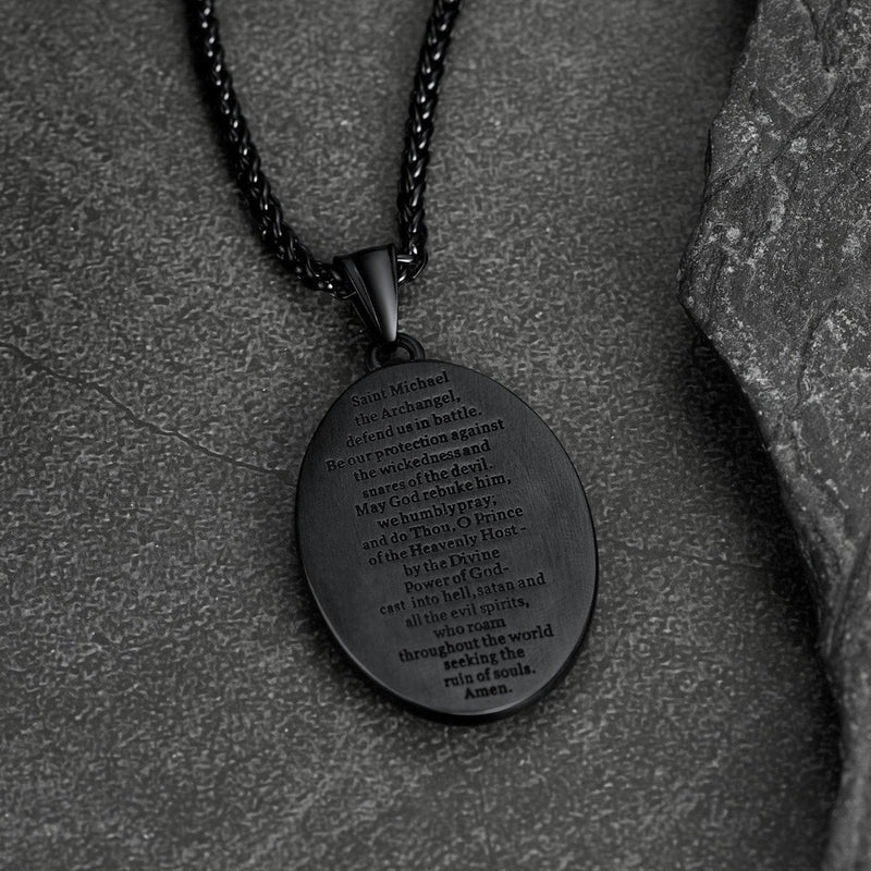 Oval Archangel Saint Michael Necklace Medal