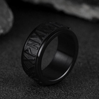 Norse Viking Rune Fidget Anxiety Band Ring for