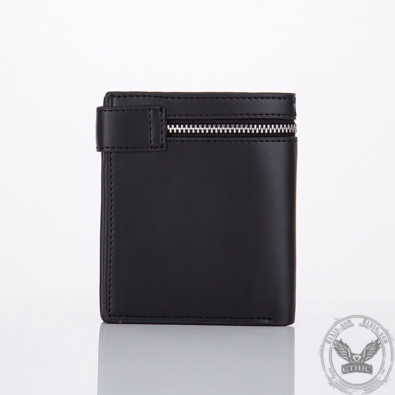 Budded Cross Pu Leather Skull Wallet