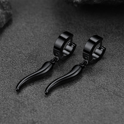 Cornicello Italian Horn Huggie Hoop Earrings for