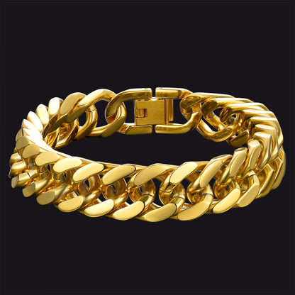 Cuban Chain Bracelet Gift for /dad/son, 8/12/17mm Width