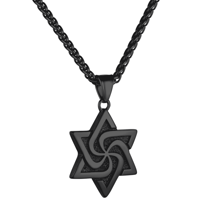 Retro Jewish Star of David Necklace for